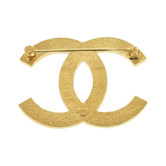 CHANEL Pink Logo Brooch
